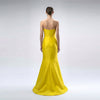 Strapless 3D Cascading Flowers Gown