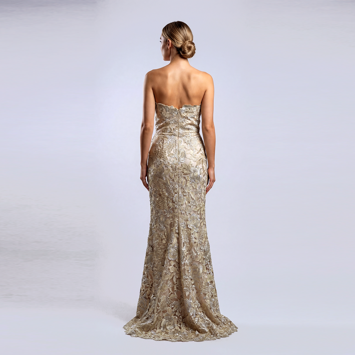 Strapless Wrap Skirt Gown