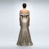 Off The Shoulder Asymmetric Flounce Gown