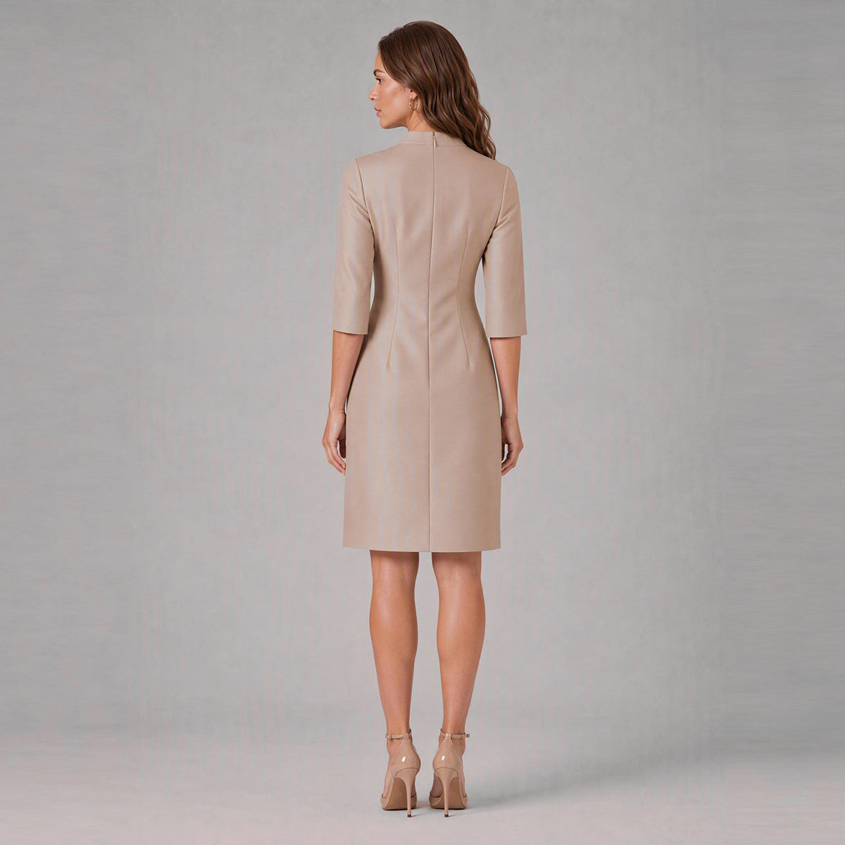 Hand-Appliqué Stretch Mikado Sheath Dress