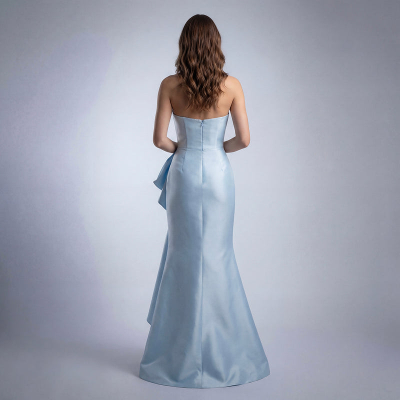The Seraphina Strapless Ruffle Satin Gown