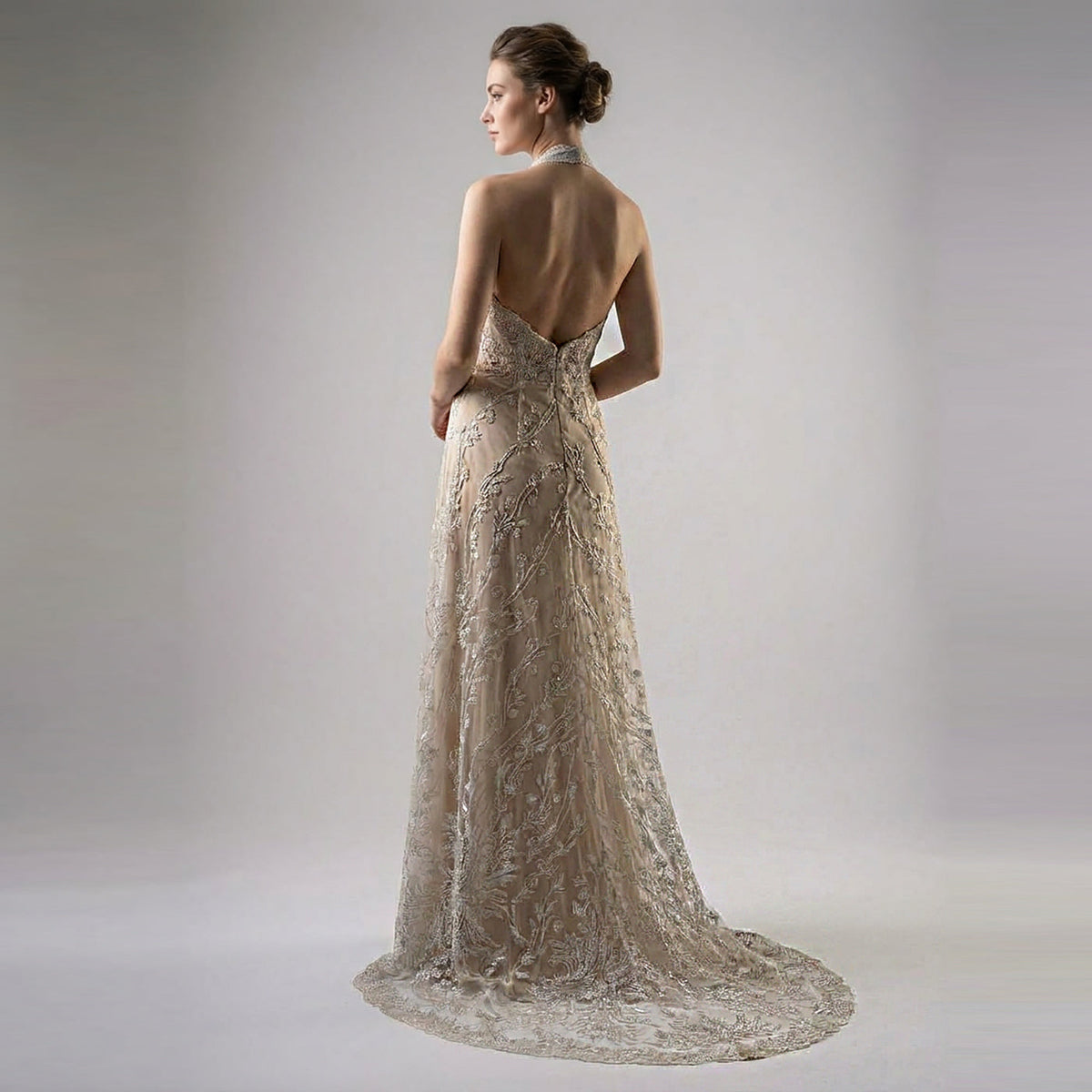 Halter Kissing Scallops Gown