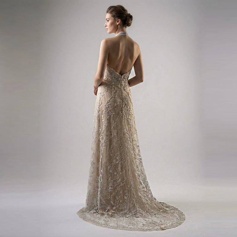 Halter Kissing Scallops Gown